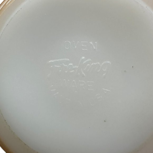 Fire King Oven Ware Ribbed Handled Soup Bowl Peach Luster Beehive Vintage - Picture 4 of 9